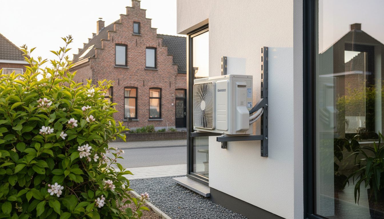 Airconditioning installatie bij moderne woning in Vlaanderen