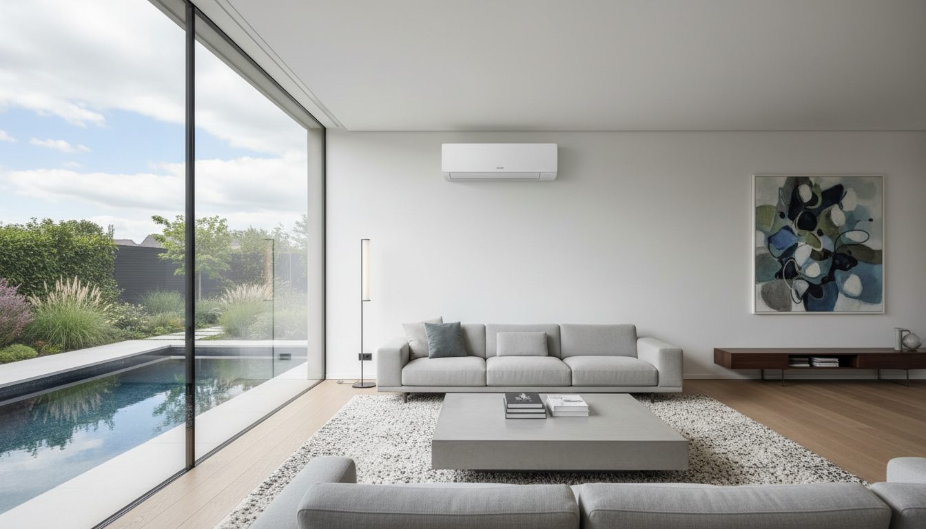 Airconditioning installatie bij moderne woning in Vlaanderen